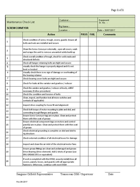 how to clean a screw conveyor|Maintenance Checklist Screw Conveyor .